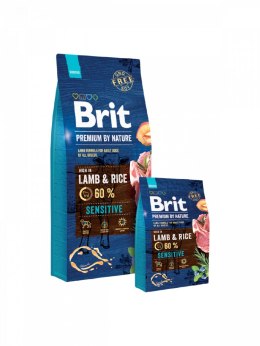 BRIT PREMIUM BY NATURE Sensitive Lamb & Rice - sucha karma z jagnięciną i ryżem dla psa - 3 kg