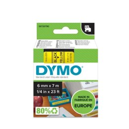Taśma DYMO D1- 6mm x 7m czarny/żółty S0720790 (6mm )