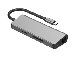 GEMBIRD WIELOPORTOWY ADAPTER USB TYPE-C 5 W 1 (HUB + HDMI + PD + CZYTNIK KART + LAN)