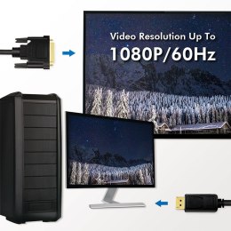 Kabel DisplayPort 1.2 do DVI 5m Czarny