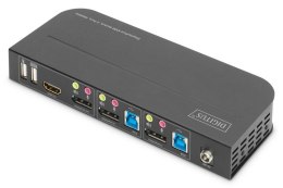 Przełącznik KVM 2 portowy DisplayPort do HDMI 2x1 4K 60Hz 2xUSB audio