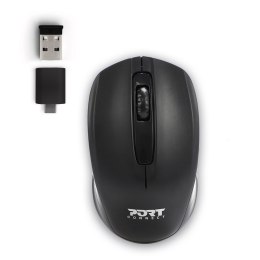 Zestaw torba + mysz PORT DESIGNS Premium Pack 501873 (Top Load; wireless; 1000 DPI; USB-C/USB-A; kolor czarny)