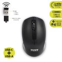 Zestaw torba + mysz PORT DESIGNS Premium Pack 501873 (Top Load; wireless; 1000 DPI; USB-C/USB-A; kolor czarny)