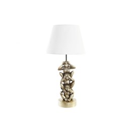 Lampa stołowa DKD Home Decor Złoty Biały Kolonialny 220 V 50 W Małpa (30 x 30 x 61 cm)