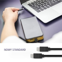 Kabel USB 3.1 typ C męski | USB 3.1 typ C męski | 1.4m | Czarny