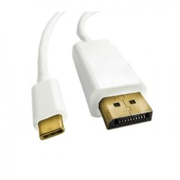 Kabel Qoltec 50412 (USB typu C M - DisplayPort M; 1m; kolor biały)