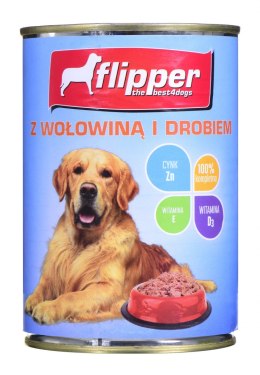 DOLINA NOTECI Flipper z wołowiną i drobiem - mokra karma dla psa - 400g