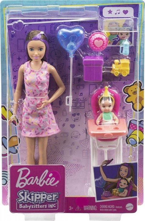 Lalka Barbie Skipper Klub Opiekunek Krzesełko Mini Urodziny GRP40