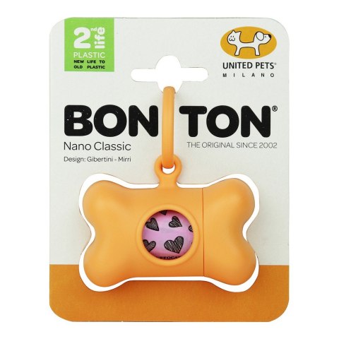 Dozownik torebek dla zwierząt United Pets Bon Ton Nano Classic Pies Pomarańczowy Plastik z recyklingu (6 x 3 x 4 cm)