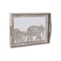 Tacka do przekąsek DKD Home Decor Rzeźbione 40,5 x 30,5 x 7 cm Słoń Brązowy Indianin