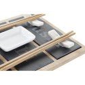 Zestaw do Sushi DKD Home Decor Bambus Deska Czarny Naturalny Orientalny 25 x 19 x 3 cm