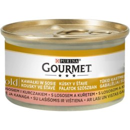 GOURMET GOLD - łosoś i kurczak w sosie 85g
