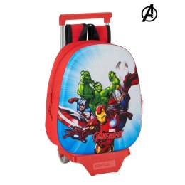 Plecak szkolny 3D z kółkami 705 The Avengers Czerwony