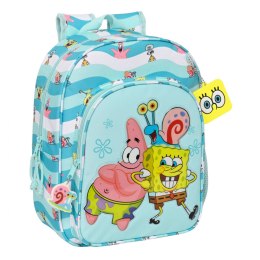 Plecak szkolny 3D Spongebob Stay positive Niebieski Biały 26 x 34 x 11 cm