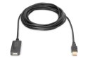 Przedłużacz/Extender USB 2.0 HighSpeed Typ USB A/USB A M/Ż aktywny, czarny 5m