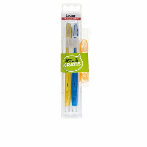 Szczoteczka do Zębów Lacer Technic Medio (3 Części) (2 Sztuk)